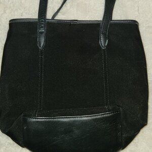 Coach Black Vintage Microfiber Leather Trim Shoulder Bag Purse